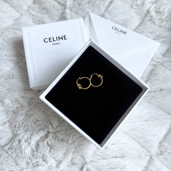 Celine Gold Knot Earrings - Picture 7 of 9